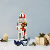 Maxbell Nutcrackers Rocking Horse Gift Handcraft for Bedroom Festival Props New Year