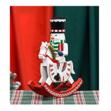 Maxbell Wooden Nutcrackers Rocking Horse Nutcracker Figures for Festival Props Table