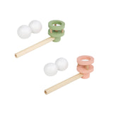 Wooden Balances Blowing Toy Blowing Floating Ball Toy for Gathering Toddlers green