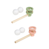 Wooden Balances Blowing Toy Blowing Floating Ball Toy for Gathering Toddlers green