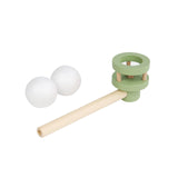 Wooden Balances Blowing Toy Blowing Floating Ball Toy for Gathering Toddlers green