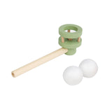 Wooden Balances Blowing Toy Blowing Floating Ball Toy for Gathering Toddlers green