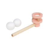 Wooden Balances Blowing Toy Blowing Floating Ball Toy for Gathering Toddlers pink