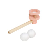 Wooden Balances Blowing Toy Blowing Floating Ball Toy for Gathering Toddlers pink