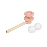 Wooden Balances Blowing Toy Blowing Floating Ball Toy for Gathering Toddlers pink