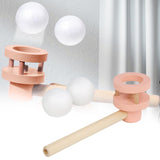 Wooden Balances Blowing Toy Blowing Floating Ball Toy for Gathering Toddlers pink