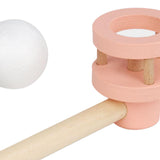 Wooden Balances Blowing Toy Blowing Floating Ball Toy for Gathering Toddlers pink