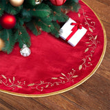 Maxbell Christmas Tree Skirt Round Xmas Tree Mat for Indoor Outdoor New Year Holiday 24inch