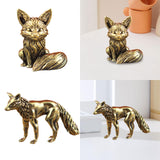 Maxbell Mini Fox Statue Animal Sculpture Holiday Dining Room Home Miniature Figurine Sitting 2.9x3.4cm