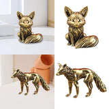 Maxbell Mini Fox Statue Animal Sculpture Holiday Dining Room Home Miniature Figurine Sitting 2.9x3.4cm