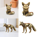 Maxbell Mini Fox Statue Animal Sculpture Holiday Dining Room Home Miniature Figurine Sitting 2.9x3.4cm