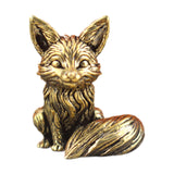 Maxbell Mini Fox Statue Animal Sculpture Holiday Dining Room Home Miniature Figurine Sitting 2.9x3.4cm