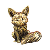 Maxbell Mini Fox Statue Animal Sculpture Holiday Dining Room Home Miniature Figurine Sitting 2.9x3.4cm