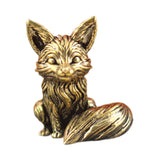 Maxbell Mini Fox Statue Animal Sculpture Holiday Dining Room Home Miniature Figurine Sitting 2.9x3.4cm
