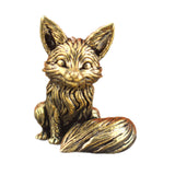 Maxbell Mini Fox Statue Animal Sculpture Holiday Dining Room Home Miniature Figurine Sitting 2.9x3.4cm
