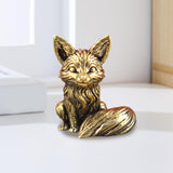 Maxbell Mini Fox Statue Animal Sculpture Holiday Dining Room Home Miniature Figurine Sitting 2.9x3.4cm