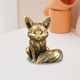 Maxbell Mini Fox Statue Animal Sculpture Holiday Dining Room Home Miniature Figurine Sitting 2.9x3.4cm