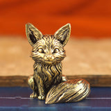 Maxbell Mini Fox Statue Animal Sculpture Holiday Dining Room Home Miniature Figurine Sitting 2.9x3.4cm