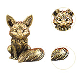 Maxbell Mini Fox Statue Animal Sculpture Holiday Dining Room Home Miniature Figurine Sitting 2.9x3.4cm
