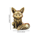 Maxbell Mini Fox Statue Animal Sculpture Holiday Dining Room Home Miniature Figurine Sitting 2.9x3.4cm