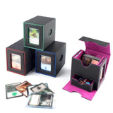 Maxbell Card Deck Case Holder Fits 100+ Cards Accessories Multifunctional PU Leather Red Interior