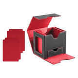 Maxbell Card Deck Case Holder Fits 100+ Cards Accessories Multifunctional PU Leather Red Interior