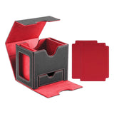 Maxbell Card Deck Case Holder Fits 100+ Cards Accessories Multifunctional PU Leather Red Interior