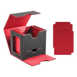 Maxbell Card Deck Case Holder Fits 100+ Cards Accessories Multifunctional PU Leather Red Interior