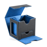 Maxbell Card Deck Case Holder Fits 100+ Cards Accessories Multifunctional PU Leather Blue Interior