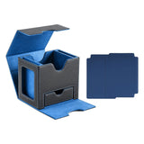 Maxbell Card Deck Case Holder Fits 100+ Cards Accessories Multifunctional PU Leather Blue Interior