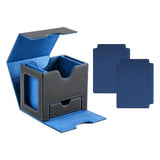 Maxbell Card Deck Case Holder Fits 100+ Cards Accessories Multifunctional PU Leather Blue Interior