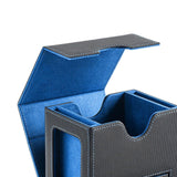 Maxbell Card Deck Case Holder Fits 100+ Cards Accessories Multifunctional PU Leather Blue Interior