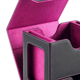 Maxbell Card Deck Case Holder Fits 100+ Cards Accessories Multifunctional PU Leather Pink Interior