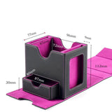 Maxbell Card Deck Case Holder Fits 100+ Cards Accessories Multifunctional PU Leather Pink Interior