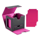 Maxbell Card Deck Case Holder Fits 100+ Cards Accessories Multifunctional PU Leather Pink Interior
