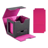 Maxbell Card Deck Case Holder Fits 100+ Cards Accessories Multifunctional PU Leather Pink Interior