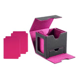 Maxbell Card Deck Case Holder Fits 100+ Cards Accessories Multifunctional PU Leather Pink Interior