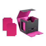 Maxbell Card Deck Case Holder Fits 100+ Cards Accessories Multifunctional PU Leather Pink Interior
