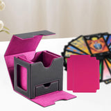 Maxbell Card Deck Case Holder Fits 100+ Cards Accessories Multifunctional PU Leather Pink Interior