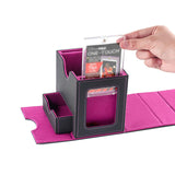 Maxbell Card Deck Case Holder Fits 100+ Cards Accessories Multifunctional PU Leather Pink Interior