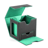 Maxbell Card Deck Case Holder Fits 100+ Cards Accessories Multifunctional PU Leather Green Interior