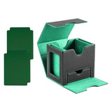 Maxbell Card Deck Case Holder Fits 100+ Cards Accessories Multifunctional PU Leather Green Interior