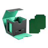 Maxbell Card Deck Case Holder Fits 100+ Cards Accessories Multifunctional PU Leather Green Interior