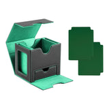 Maxbell Card Deck Case Holder Fits 100+ Cards Accessories Multifunctional PU Leather Green Interior