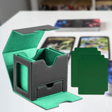 Maxbell Card Deck Case Holder Fits 100+ Cards Accessories Multifunctional PU Leather Green Interior