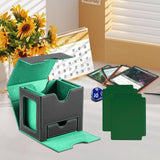 Maxbell Card Deck Case Holder Fits 100+ Cards Accessories Multifunctional PU Leather Green Interior
