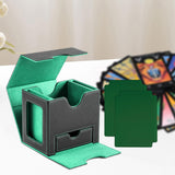 Maxbell Card Deck Case Holder Fits 100+ Cards Accessories Multifunctional PU Leather Green Interior