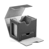 Maxbell Card Deck Case Holder Fits 100+ Cards Accessories Multifunctional PU Leather Grey Interior