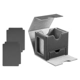 Maxbell Card Deck Case Holder Fits 100+ Cards Accessories Multifunctional PU Leather Grey Interior
