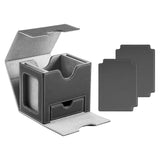 Maxbell Card Deck Case Holder Fits 100+ Cards Accessories Multifunctional PU Leather Grey Interior